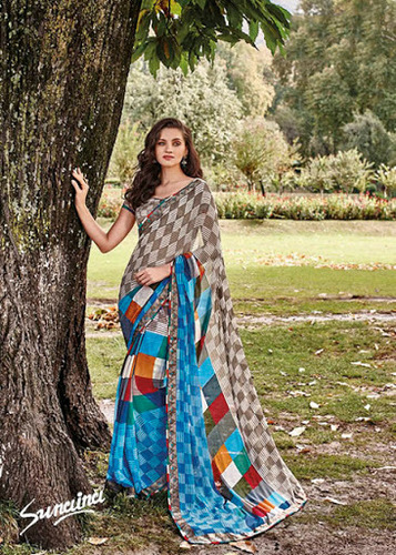 Multi Colour Saree Print Work Casual