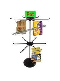 टेबल टॉप 2 लेवल रिवॉल्विंग स्टैंड पेट प्रोडक्ट्स के लिए