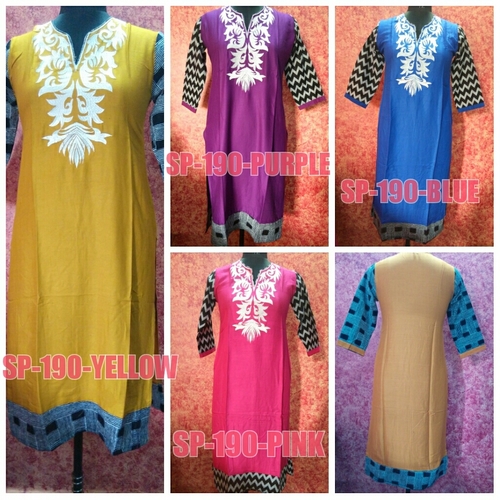 Rayon Embroidered Ladies Kurti