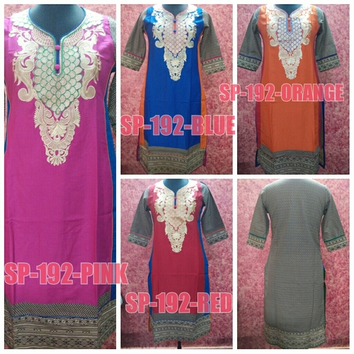 Rayon Heavy Work Kurti