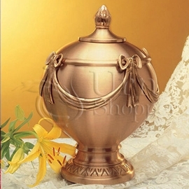 Consolation Satin Polished Brass Metal Cremation Urn
