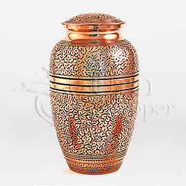 Copper Oak Brass Metal Cremation Urn