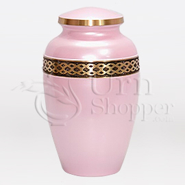 Pink Pearl Brass Metal Cremation Urn