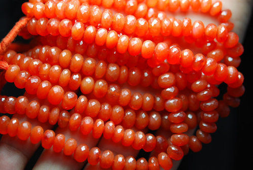 Round Brilliant Cut Carnelian Rondelle