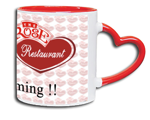 Mug With Outside Heart-Shaped Handle