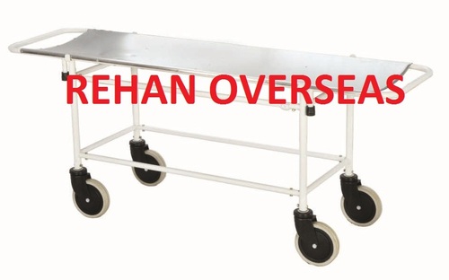 Stretcher Trolley - Mild Steel Tubular Frame, 2030x560x820 mm | Removable Stretcher, 150mm Swivel Castors with Brakes, Epoxy Powder Coated