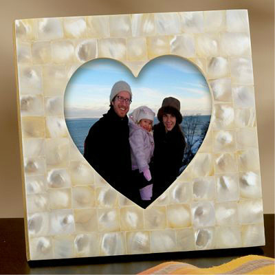 Mother of Pearl Heart Tabletop Frame By OTTO INTERNATIONAL