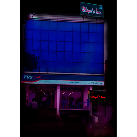 Hotel Front View - Composite Panel, Variable Dimensions, Blue | LED Lighting, Attractive Design, Durable, Easy Installation