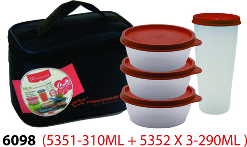 Easy Store Lunch Packg. Cont Set no.3 with Pouch