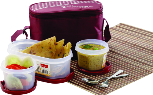 HUM TUM Lunch Pack - Polyester, 12x10x5 Inches, Maroon | Insulated, Leakproof, Portable, Durable, Easy-Clean