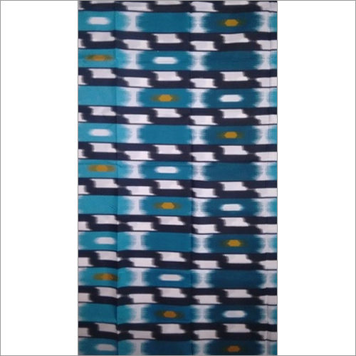 Blue And White Polyester Printed Katari Lungies