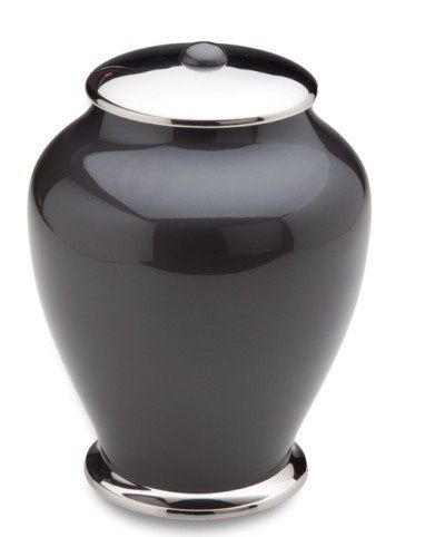 Elegant Black and Silver Brass Urn