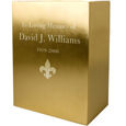 Rectangular Brushed Brass Cremation Urn