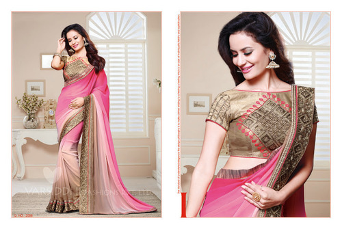 Georgette Zari Work Designer Saree