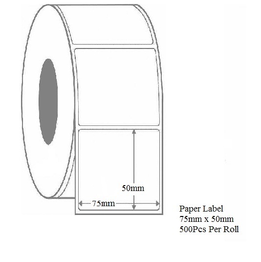Barcode Label Paper Chomo (75mm*50*500)