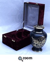 Beautiful Engraved Brass Cremation Urn