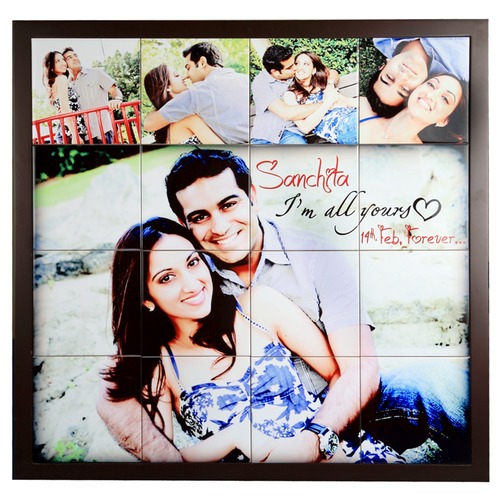 Wooden Frame With Multiple Tiles