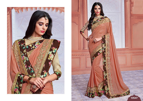 Georgette Saree Rust