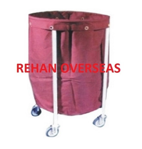 Linen Trolley - Mild Steel Frame, 90x50 cm, Canvas Bag | Removable Bag, Epoxy Powder Coated, 75 mm Castors