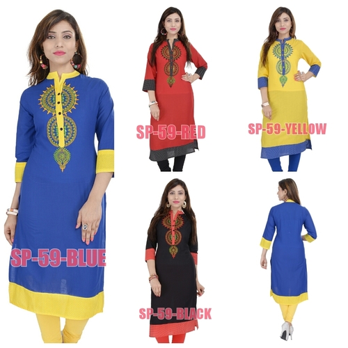 Cotton Embroidery Kurtis