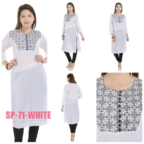 Cotton White Kurti