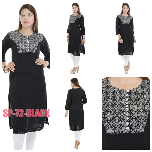 Black Cotton Kurti