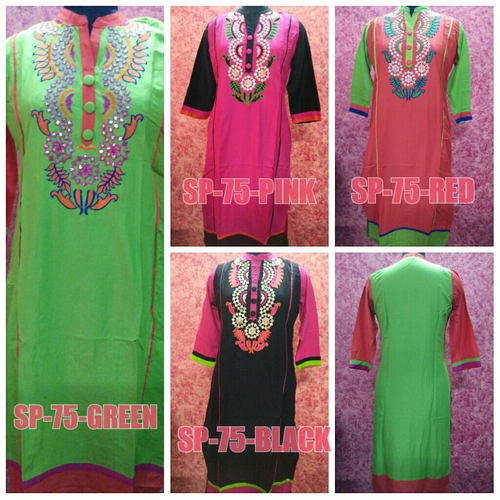 Rayon Embroidery Ladies Kurti
