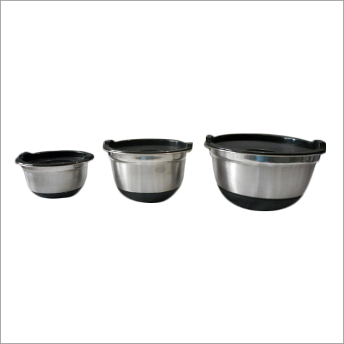 Inside Lid German Bowl - Stainless Steel, Available in Sizes 14cm to 30cm | Durable Plastic Lid for Enhanced Freshness
