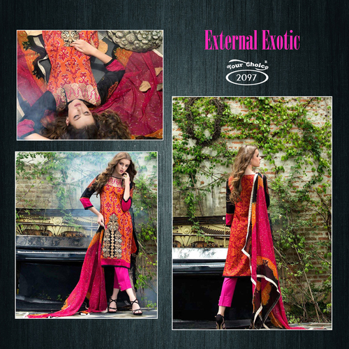 Pure Cotton With Embroidery Suits