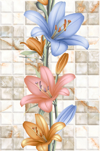 Flower Printed Gloss Tiles
