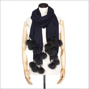 Cashmere With Fox Pompoms