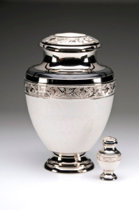 White Enamel Cremation Urn