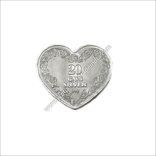 Silver Coins Heart Shape 20gm