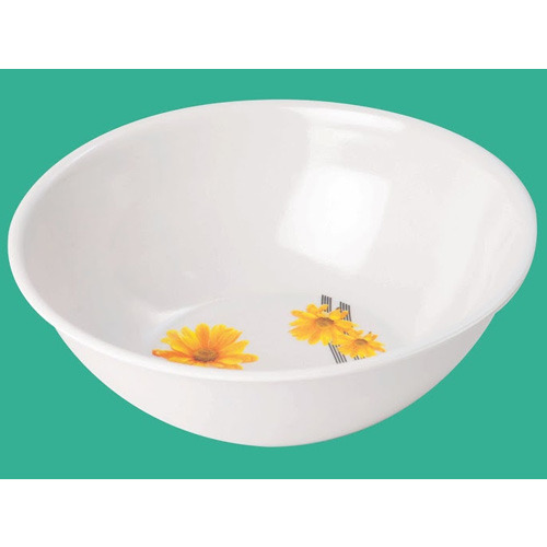 Serving Bowls 26 - Melamine 15cm Diameter, 500ml, White | Floral Design, Microwave Dishwasher Safe, Durable