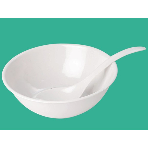 White Bowl with Spoon