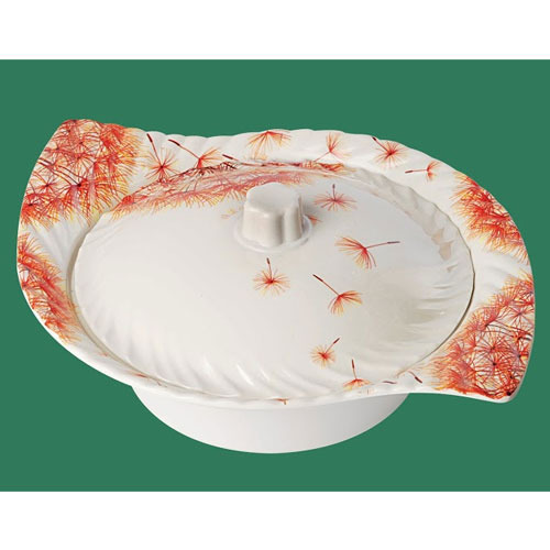 Serving Bowl with Lid 18cm - Ceramic, 1.5L, White, Microwave Safe, Airtight Snap-On Lid
