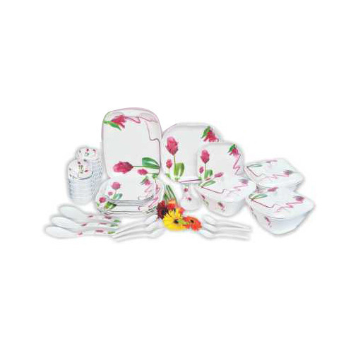 Luxury Melamine Crockery Set - 15 Pieces, Floral Pattern | Durable, Microwave Safe, Dishwasher Safe, Stackable
