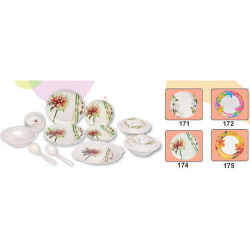 Master Melamine Crockery Set - Melamine, Multiple Pieces, White Floral | Durable, Lightweight, Stylish, Break-Resistant, Easy to Clean