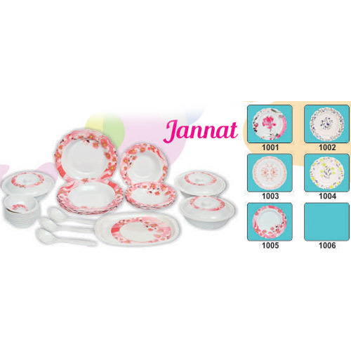 Melamine Crockery Set 6 - Melamine, White Floral, 6 Pieces | Durable, Lightweight, Microwave & Dishwasher Safe, Stain-Resistant