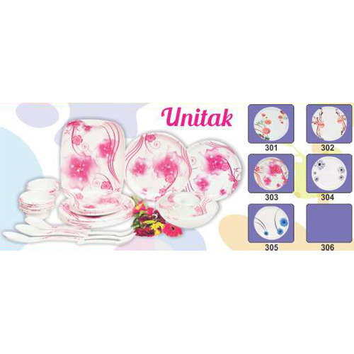 Melamine Crockery Set 7 - Melamine, 7 Pieces, Pink Floral | Durable, Lightweight, Microwave-Safe, Dishwasher-Safe, Stain-Resistant