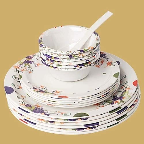 Plate Set 1 - Melamine, 10 Inches, White | Durable, Stylish, Microwave Safe, Dishwasher Safe, Lightweight, Stackable, 12 Pieces