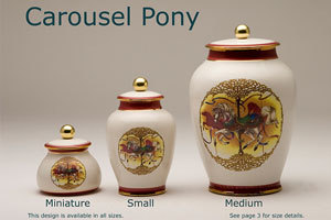 Pottery Ashes Urn - Carousel Pony