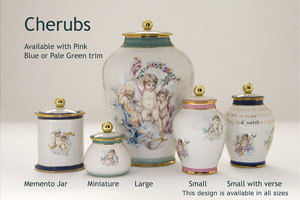 Cherubs - Pottery Ashes Urn