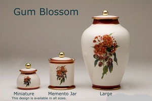 Pottery Ashes Urn - Gum Blossom