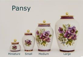 Pottery Ashes Urn - Pansy