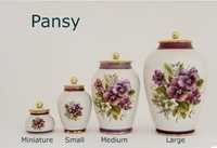 Pottery Ashes Urn - Pansy