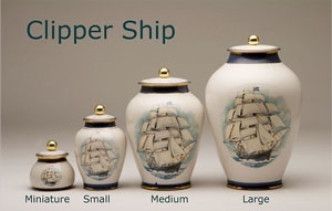 Clipper Ship - Pottery Ashes Urn