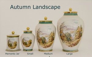 Autumn Landscape - Pottery Ashes Urn 