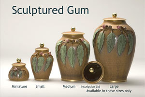 Sculptured Gum - Pottery Ashes Urn
