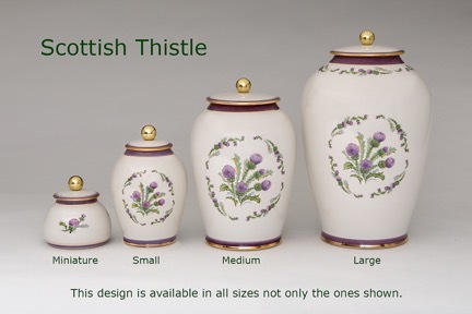 Scottish Thistle - Pottery Ashes Urn